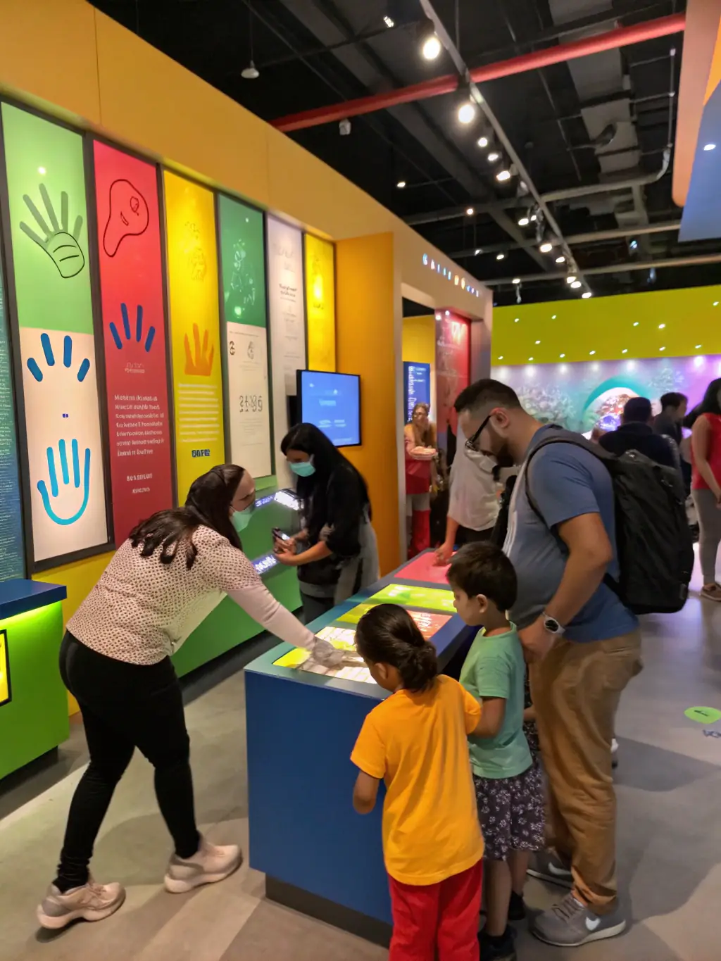 A heartwarming photo of children participating in a HELVETE-sponsored cultural outreach program, visiting a museum and interacting with art pieces, highlighting the organization's focus on youth engagement.